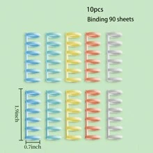 10pcs Plastic Loose Leaf Binders, 6-Holes Bookbinding Rings, Ring Buckle Line Notebook, 5 Colors Separable Loose Leaf Binder Clips Notebook Diary Scrapbook Photo Album Stationery Can Hold 95 Sheets Of Paper - Binders Multicolor - View 6