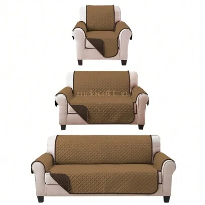 Juego de Protector Cubre Sala Doble Vista Capitonado, Incluye: Protector de Sofá, Love Seat y Sillón Individual.