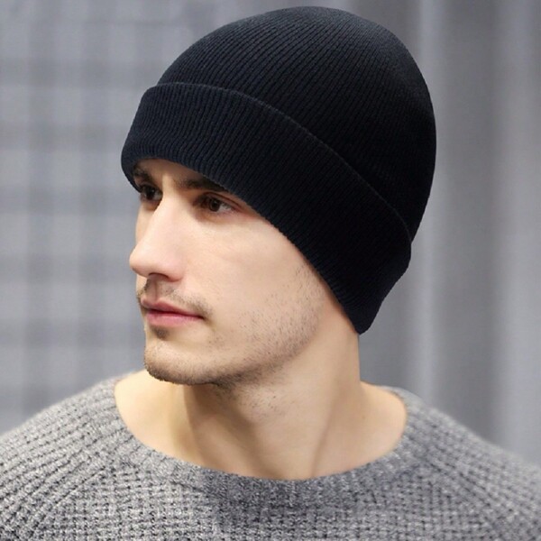 Touca preta Frio inverno Masculina Feminina normal