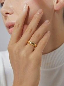 Charm-In 1 chiếc Nhẫn Trang Trí Ngôi Sao Đính Đá Cubic Zirconia Trang Sức Đồng - Vàng - Xem 2