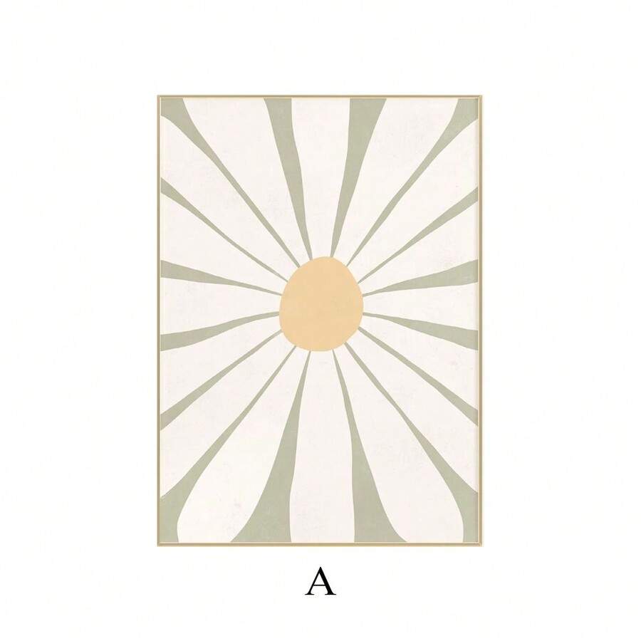 1pc, Boho Wall Art, Modern Abstract Flower Poster Print, Canvas