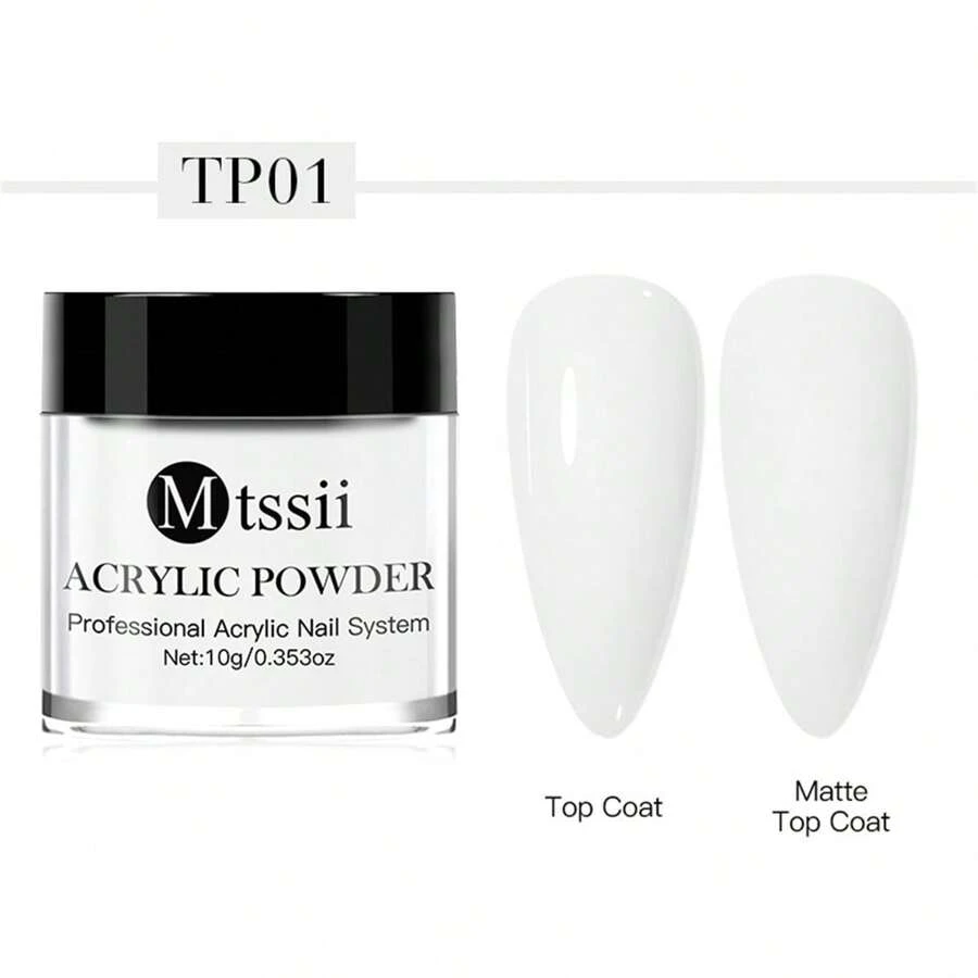 1 Box 10ml Acrylic Powder Professional White Clear Pink Nude Acrylic Nail French Manicure Powder For Acrylic Nail Extension&Carving Nail Art Acrylic Press On Nails
