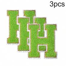 3 件 A-Z 3.15 英寸大号雪尼尔刺绣字母贴片，熨烫缝制字母贴片，用于衣服、夹克、帽子、书籍、背包的缝制贴花 - DIY 刺绣用品 - 白色 - 查看 92