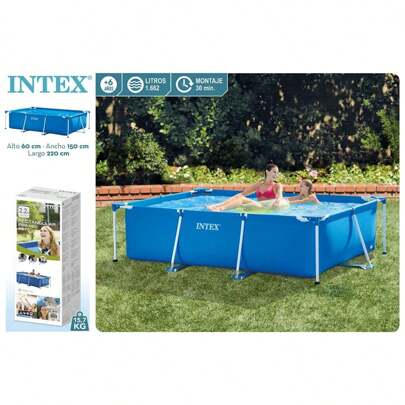  Piscina rectangular desmontable (capacidad 1662 litros) (+ 6 años) 220x150x60 cm  ✅ Entrega 24/48h a España (península) - Piscinas Desmontables - Intex - Ref. 58983