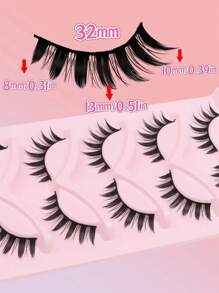 5 pares de pestañas Manga, pestañas cómicas, pestañas postizas gruesas cruzadas naturales multicapa, pestañas rizadas profesionales de moda hermosa,pestañas pestans extensiones de pestañas