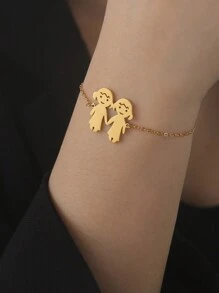 Un bracelet de nom et de date personnalisé en acier inoxydable, cadeau de créativité pour anniversaire ou anniversaire pour garçons et filles, famille
