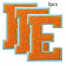3 件 A-Z 3.15 英寸大号雪尼尔刺绣字母贴片，熨烫缝制字母贴片，用于衣服、夹克、帽子、书籍、背包的缝制贴花 - DIY 刺绣用品 - 白色 - 查看 108