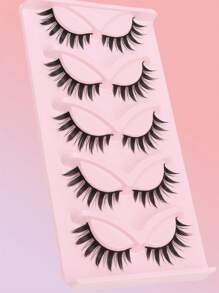 5 pares de pestañas Manga, pestañas cómicas, pestañas postizas gruesas cruzadas naturales multicapa, pestañas rizadas profesionales de moda hermosa,pestañas pestans extensiones de pestañas