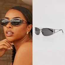 New Fashion Y2K Hollow Fashion Glasses For Women Retro Personalized Glasses Elegant Beach Accessories For Women Glasses Shades For Summer Beach Vacation,Outdoor,Travel Preppy Style For Back To School