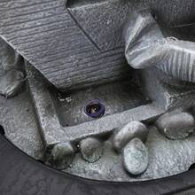 LIVINGANDHOME Living And Home  Cascade Tabletop Fountain Water ※Feature※ With LED Light - Grey - View 9