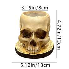 1入組樹脂骷髏花器骷髏花瓶多肉盆刻骨魚花盆糖果仙人掌盆栽架糖果碗萬聖節雕塑骷髏裝飾居家辦公桌 - 彩色 - 查看 2