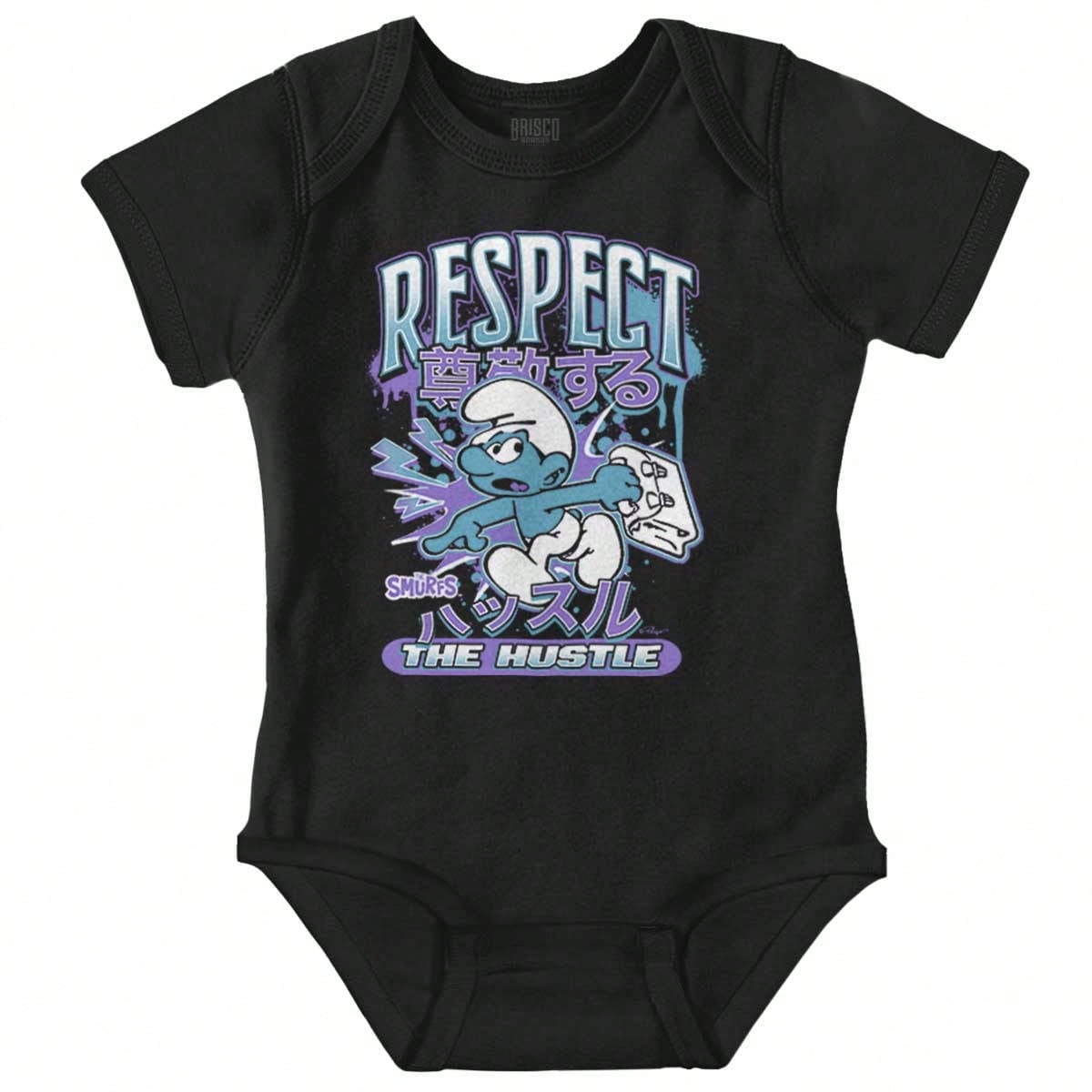 The Smurfs Kanji Respect The Hustle Baby Romper Boys Or Girls Brisco Brands