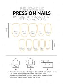 24入組法式短方形美甲假指甲，簡約白色指尖 + 1支果凍凝膠 + 1支美甲檔 - 彩色 - 查看 7