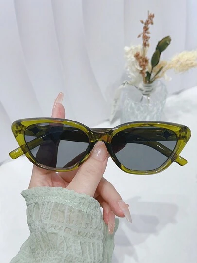1pc Women's High-End Cat Eye Small Frame Fashion Glasses Beach Accessories For Women Glasses Shades Basics Fall Winter Women Outfits Clothes Business Casual Gifts For Summer Beach Vacation,Outdoor,Travel