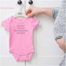 Attitude Baby Graphic One Piece Bodysuit Cute Cool Sarcastic Humor  Funny Saying I'm Not Crying I'm Ordering Dinner Joke Casual Everyday Soft Cotton Printed Cap Sleeve Lap Neck Romper Baby Clothes Brisco Brands