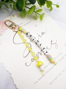 Custom Cute Acrylic Letter & Soft Pottery Beads Mushroom Shaped Keychain With Custom Name, Ideal For Personalized Gifts, Bag Charms Fashion, Colorful, Cute, Adorable, Contracted, Kawaii, Y2K, Stylish, Cuties Custom, Personalized, Unique, Customized Ideal Gifts For Him Her, Boyfriend, Girlfriend, Family, Friends, Pets, Grandparents, Children For Christmas, For Winter, For Fall/Autumn, For Holiday Finds Personalized/Customized Keychain, Christmas Accessories