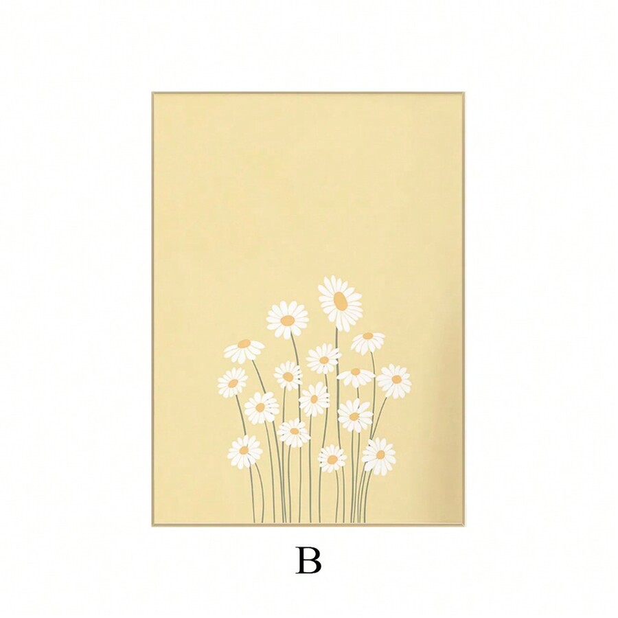 1pc, Boho Wall Art, Modern Abstract Flower Poster Print, Canvas