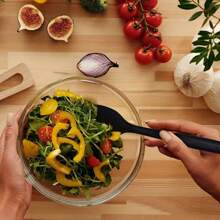 6pcs Silicone Kitchen Utensil Set, Baking Tools, Large Spatula, Small Spatula, Large Scraper, Small Scraper, Oil Brush, Scraper, Baking Tools, Cake Cream Scraper, Kitchen Tool Set - Black - View 4