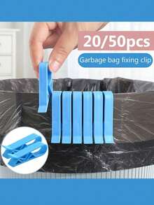 20/50pcs Garbage Can Clip Clamp Ring, For Fixing Trash Bags And Preventing Slipping - Multicolor - View 13