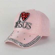 Women's Summer New Diamond-Studded Baseball Cap With JESUS Letters For Outdoor Activities Such As Traveling, Sun Protection - Multicolor - View 9