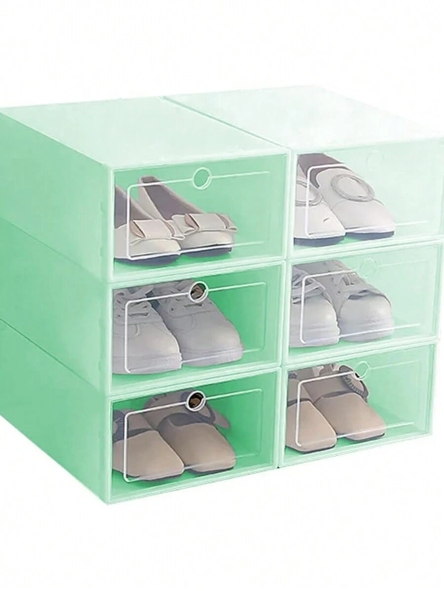 6/12 Pzs Zapatera Organizador Caja de Almacenamiento Zapatos Tenis Armable Apilable Tenis Tacones Botas