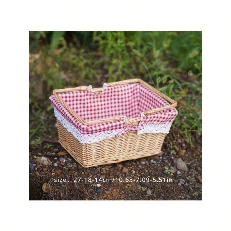 Basket Woven Wicker Flower Picnic Baskets Storage Wedding Girl Willow Handle Easter Handles