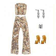 בגדים לבובות 1:6, בגדים ואביזרים לבובה 11"/30 ס"מ, שמלה, כובע, מעיל צמידים עגילים נעליים מכנסיים חולצות,/מתנה ליום/חג המולד - ריבוי צבעים - ראה 3