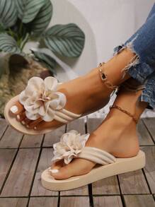 Chausson pour femme européen et américain, sandale de maison florale confortable et légère décontractée pour la plage, élégante, grande taille 36-45