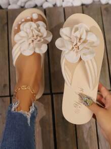 Chausson pour femme européen et américain, sandale de maison florale confortable et légère décontractée pour la plage, élégante, grande taille 36-45