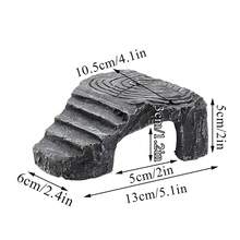 1 Bệ phơi nắng cho bò sát với cảnh quan bằng nhựa đẹp mắt, dễ dàng làm sạch rùa hình tam giác và nơi ẩn náu của loài bò sát khác - Xám - Xem 5