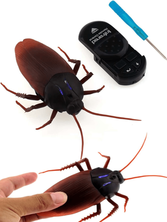 Rc I/r Cucaracha Coche De Control Remoto Vehículo Animal Juguete Electrónico Realista Falso Insecto Grande Con Ojos Luminosos Regalo Para Niños