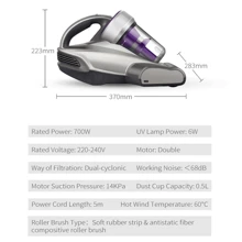 JIMMY Jimmy JV35 Anti-Milben-Staubsauger 700 W, Handstaubsauger mit UV-C-Lichtheizung, antibakterieller HEPA-Filterfunktion, 14 kPa Saugleistung, HEPA-Filter, Dual-Cyclonic-Filtrationssystem, für Textilmatratzen, Sofamöbel (kabelgebunden)