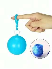 3/4/5pcs Portable Raincoat Ball, Disposable Thickened Raincoat With Ball-Shaped Storage Box, Suitable For Hiking & Camping; Can Hang On Backpack; Random Color Camping Stuff
