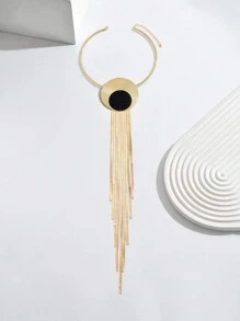 1入新創意拼接流蘇長蛇骨項鍊 - 金黃色 - 查看 3