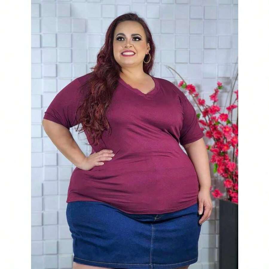 Plus Size Blouses - Màu tím - Xem 1