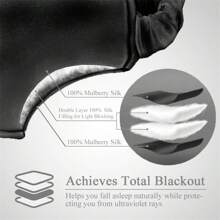 1 pieza/2 piezas Máscara de seda para dormir, de doble capa rellena de seda con banda elástica, apta para dormir de noche, viajar y siestas, máscara de ojos suave - Negro/Rosa