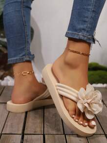 Chausson pour femme européen et américain, sandale de maison florale confortable et légère décontractée pour la plage, élégante, grande taille 36-45