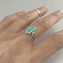 1pc Turquoise Gemstone Women's Ring, Perfect For Parties And Birthdays, A Beautiful Jewelry Gift For Girls