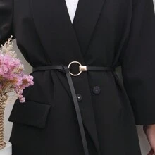 1pc Black Simplicity Style Decorative Belt For Women's Dresses, Shirts, Sweaters, Coats With A Knotted Design As An Ins Style Waist Accessory Halloween