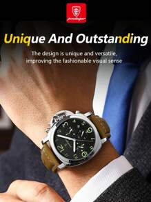 Luxury Sports Watch For Man Waterproof Luminous Date Chronograph Men Watch Leather Quartz Men's Watches Clock As A Gift For Students Returning To School