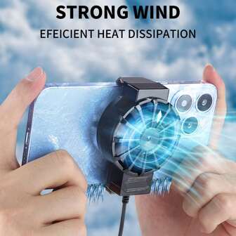 Refroidisseur de téléphone avec ventilateur de refroidissement pour téléphones portables de 4 à 6,7 pouces, ventilateur de refroidissement de téléphone universel, streaming en direct, vlog en extérieur, jeu mobile pour accessoires de jeu e-sport silencieux