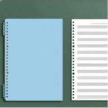 60 张 120 页 B5 活页可拆卸五线谱笔记本练习册乐谱簿音乐笔记本，适合青少年的初学者五线谱练习册，适合音乐家学习音乐、钢琴、笔记本、乐谱、书籍、音乐、吉姆·莫里森