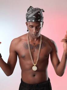 1入組邁阿密街頭風格向日葵項鍊，男士嘻哈項鍊，美國製，適合情侶交換禮物 - 向日葵 - 查看 16