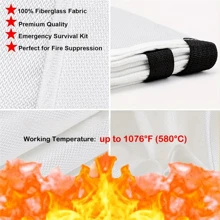 1 Tấm chăn chống cháy bằng sợi thủy tinh kích thước 39"X39" dùng trong trường hợp khẩn cấp, bảo vệ chống cháy cho gia đình, nhà bếp, cắm trại, đi bộ đường dài. - Nhiều màu - Xem 11