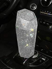 Kim Cương Xe Thùng Rác Có Nắp Di Động Xe Rác Thùng Chống Rò Rỉ Tự Động Phụ Kiện Cho Ô Tô Văn Phòng Nhà Phòng Ngủ - Thùng rác kim cương trắng - Xem 9