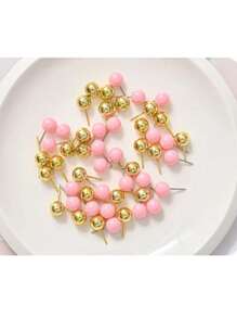 40 Pcs Office Thumbtacks With Round Head Kawaii Design Round Tack For Cork Board Push Pin For Sheets And Paper Notes - 彩色 - 查看 2