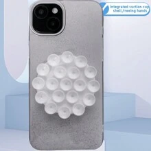 1pc Colorful & Shiny Phone Case With Strong Suction Cup, Compatible With Samsung, Compatible With Huawei, Compatible With Apple, Compatible With Xiaomi, And Compatible With Redmi,International Version, Not The Domestic Version - White Mobile Phone Case With Integrated Suction Cup - View 8