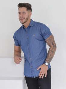 Men Denim Shirts - Medium Wash - View 5