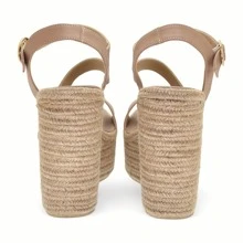 Plataforma Yute Sandalias Alpargatas Moda Dama Premium - Beis - Ver 6