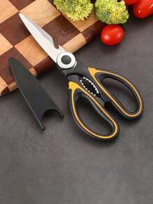 1pc Stainless Steel Poultry Bone Scissors, Multi-Functional Kitchen Shears, Convenient & Effort-Saving (Cover Color & Style Random) - Orange - View 12